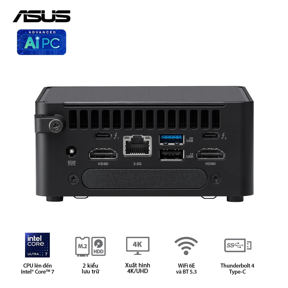 Mini PC Asus NUC 14 Pro Tall NUC14RVHU7 (Core Ultra 7 155H/NoOS/3Y)