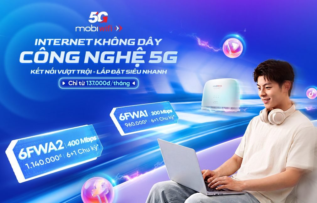 Thiết bị không dây Wifi + Gói cước 12FWA1 Mobifone