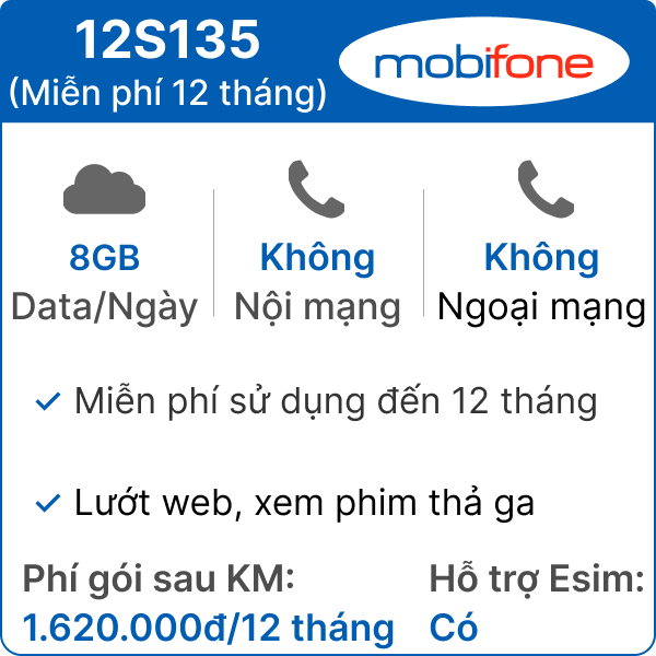 Data 5G Mobifone 500gb/tháng