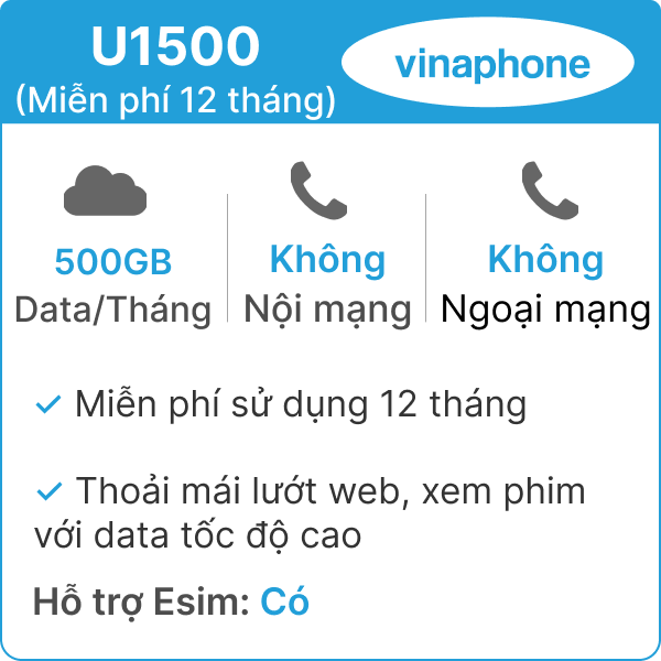 Data 5G Vinaphone 500gb/tháng