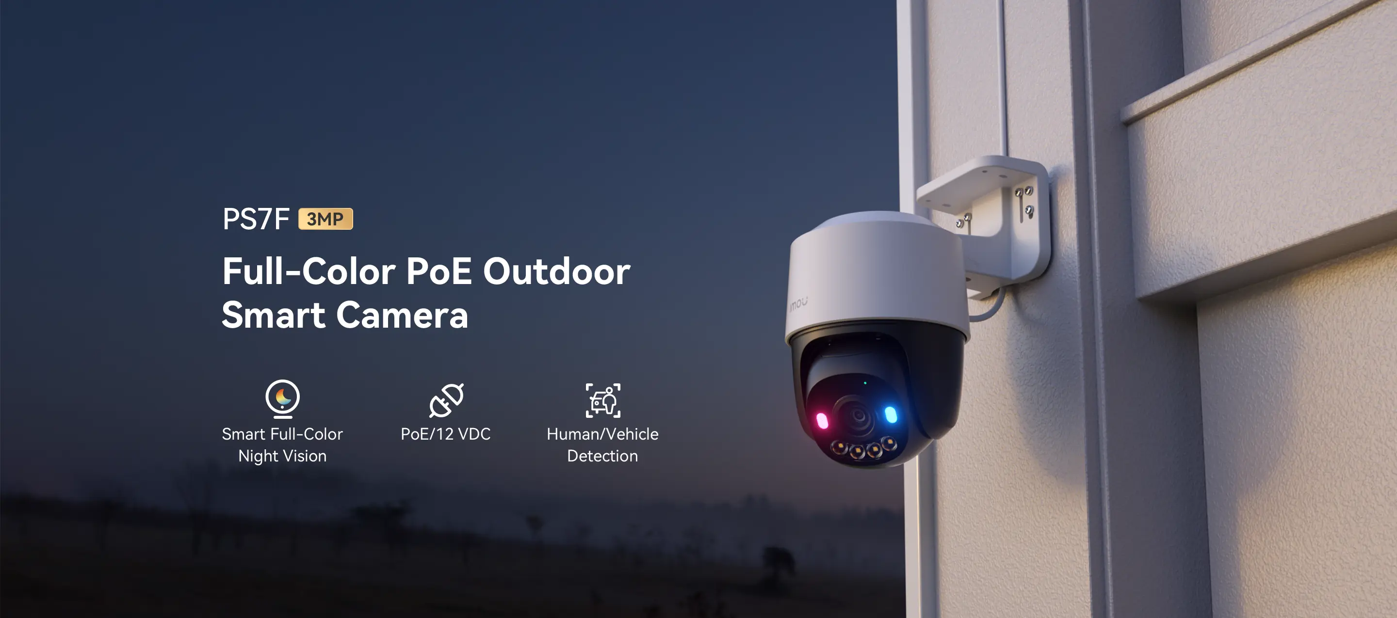 Camera PoE PT Full Color ngoài trời IPC-PS7FP-3M0 3MP